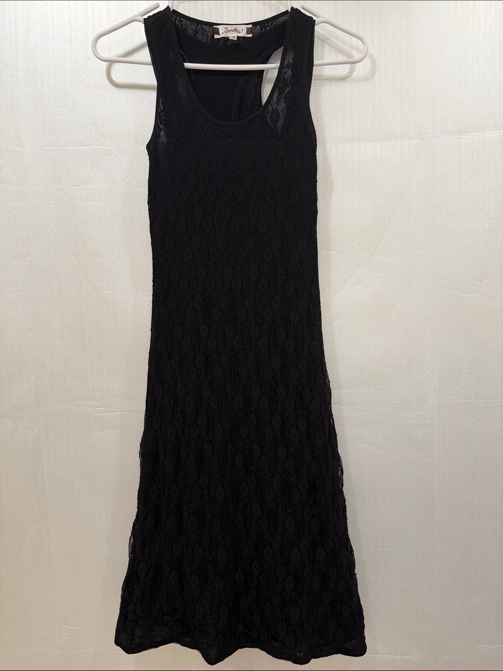 Sweetees 2Pc Black Lace Midi Dress
